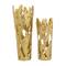 Set of 2" Gold Aluminum Contemporary Vases, 20" x 6" x 7"